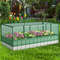 Galvanized Raised Garden Bed with Greenhouse Cover, Outdoor Metal Planter Box with PE Cover, Vegetable Flower Herb Grow