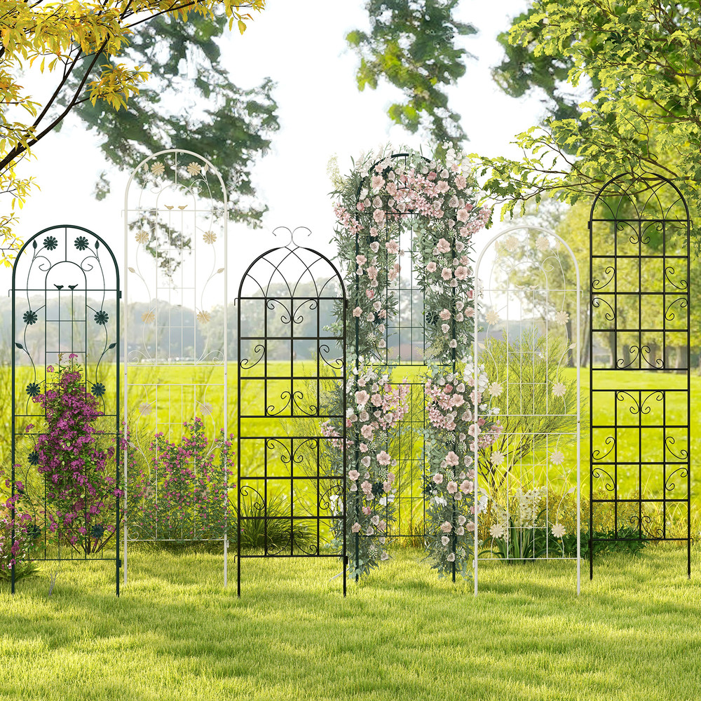 4 Pack 71 x 20 Inches Metal Garden Trellis for Climbing Plants, Heavy Duty Outdoor Plant Support Fence Panels for Vines