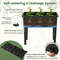 Elevated Self-Watering Planter Box with Climbing Trellis, Raised Garden Bed with Drainage for Outdoor Flowers, Vegetable