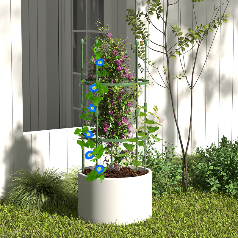 3-Pack Garden Trellis 40/60 Inch Tall Plant Support Stands with Clips and Ties for Climbing Vegetables and Flowers