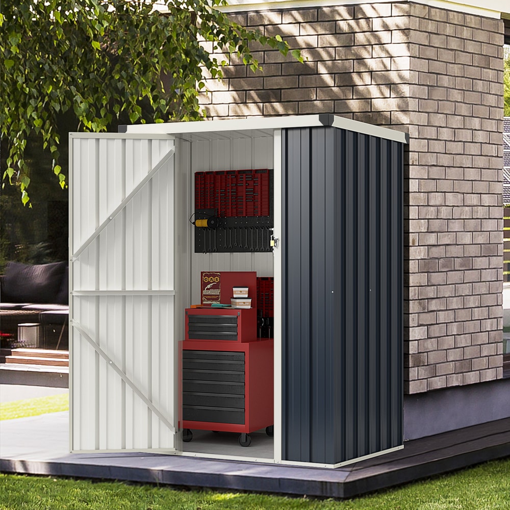HeavyDuty Metal Outdoor Storage Shed With Lockable Door WeatherResistant Steel Garden Storage 1