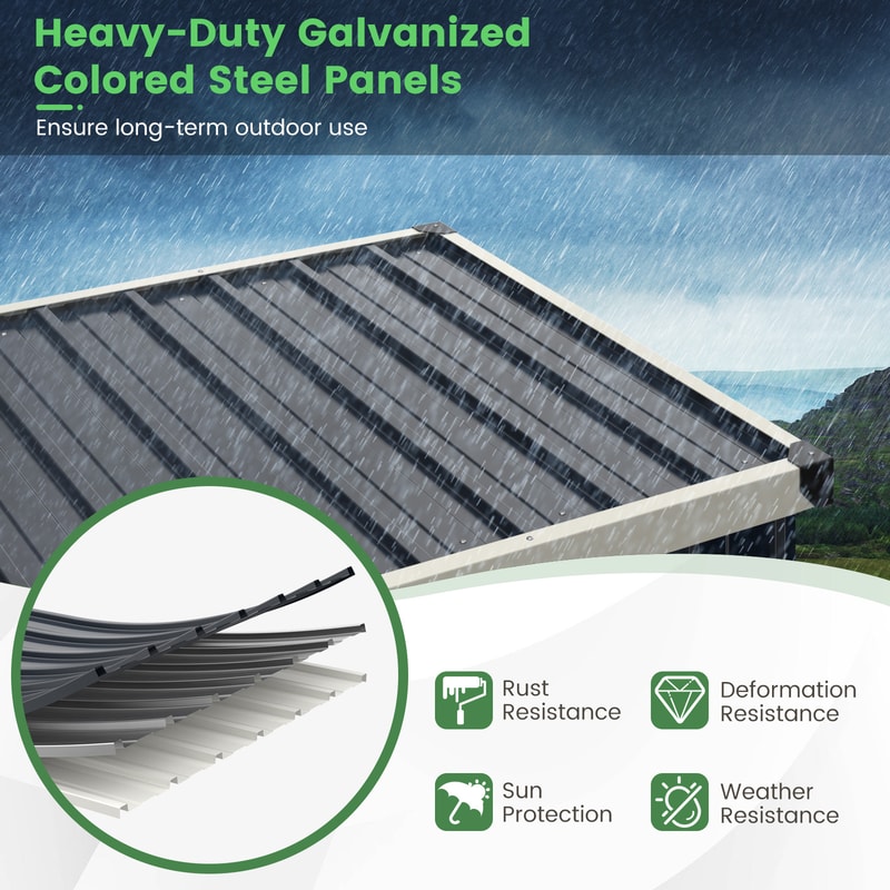 HeavyDuty Metal Outdoor Storage Shed With Lockable Door WeatherResistant Steel Garden Storage 2