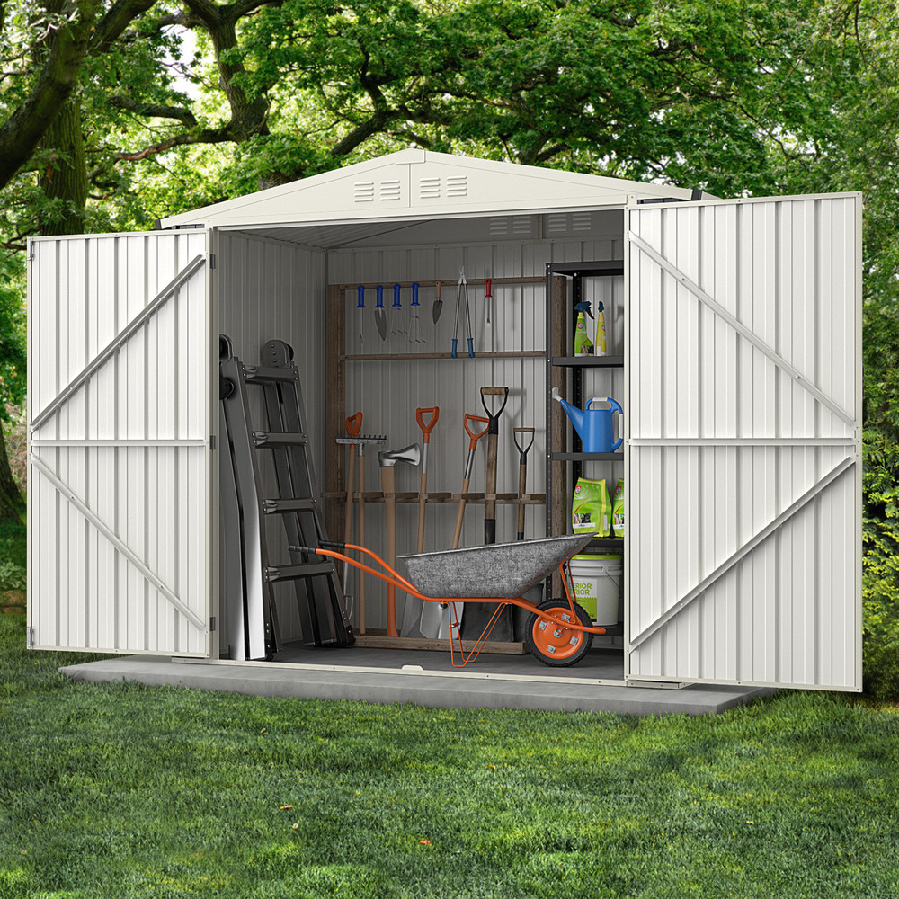 HeavyDuty Metal Outdoor Storage Shed With Lockable Door WeatherResistant Garden Tool Organization 1