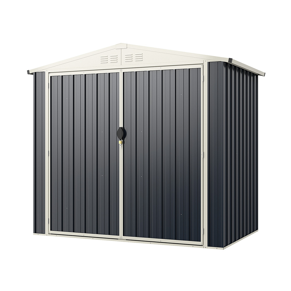 HeavyDuty Metal Outdoor Storage Shed With Lockable Door WeatherResistant Garden Tool Organization 4
