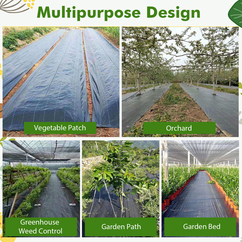 Weed Barrier Landscape Fabric Durable TearResistant Garden Ground Cover 4