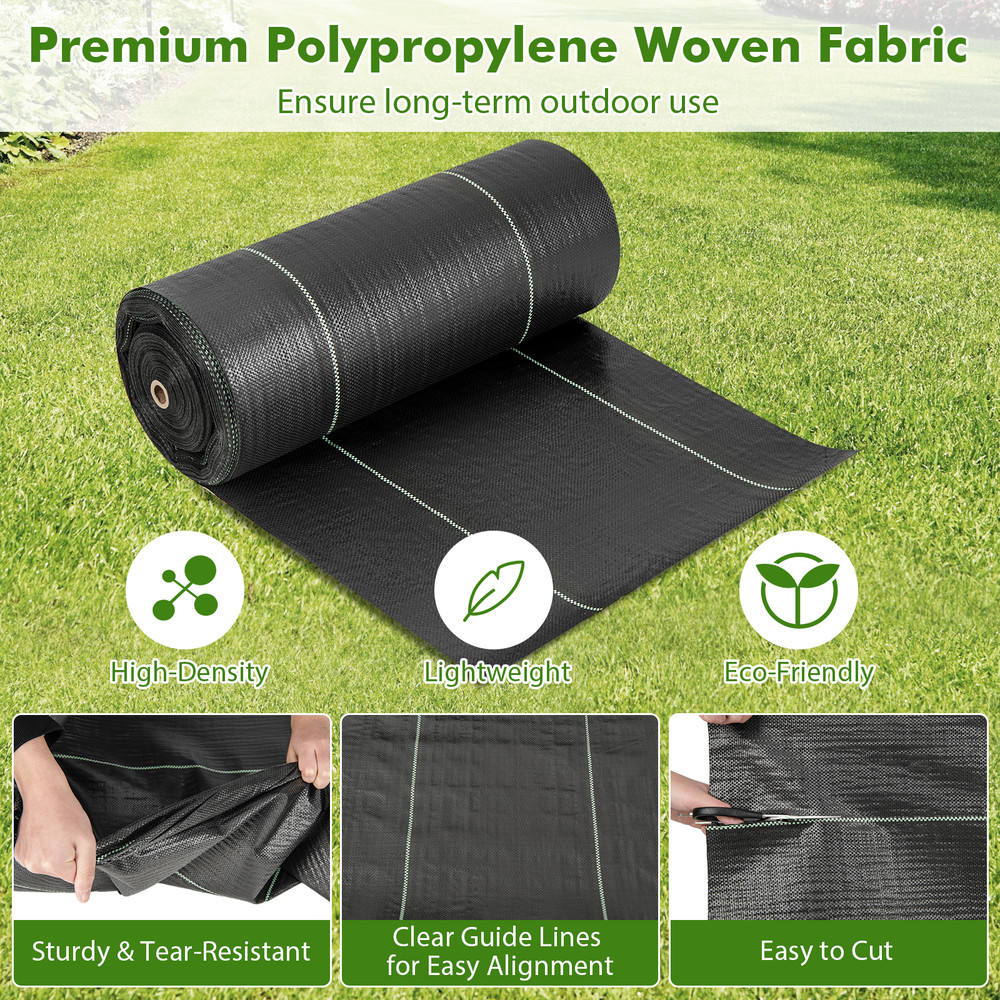 Weed Barrier Landscape Fabric Durable TearResistant Garden Ground Cover 2