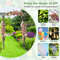 6.8 Feet Garden Arbor with Trellises for Climbing Plant Vine Rose, Metal Archway Pergola for Outdoor Weddings, Yard