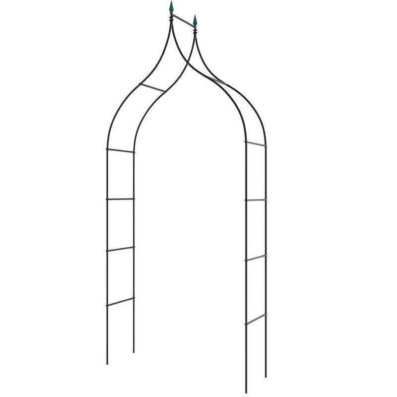 9.5 Feet Decorative Metal Garden Arch Trellis for Vine Rose Climbing, Outdoor Wedding Ceremony Arbor Backdrop Stand