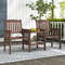 Outdoor Fir Wood Loveseat with 2-Tier Side Table & Umbrella Hole, Patio Bench with Central Coffee Table for Garden