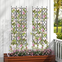 3-pack outdoor plant support frame for raised garden bed, adjustable metal garden trellis panels for climbing plants