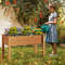 Raised Garden Bed with Legs and Drainage Holes for Backyard, 30" Tall Wooden Planter Box for Vegetables, Herbs & Flower