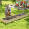 Wooden Raised Garden Bed with 2 Planter Boxes & Dividers, Large Outdoor Planter Kit for Vegetables, Herbs & Flowers