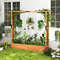 Solid Wood Raised Garden Bed With Arch Trellis Hanging Roof Decorative Planter Box For Flowers Veg 2