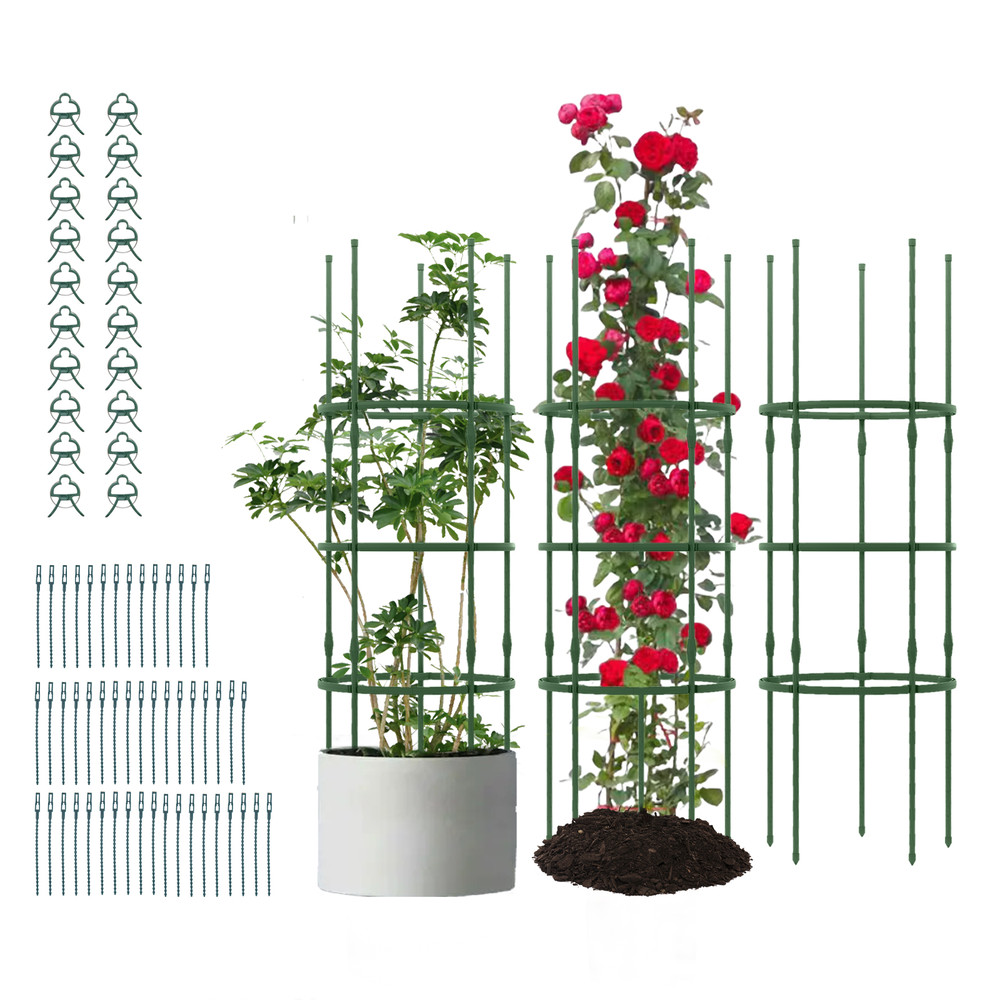 Adjustable Tall Plant Support Trellis For Climbing Plants Tomato Cage Stakes With Zip Ties Clips F 0