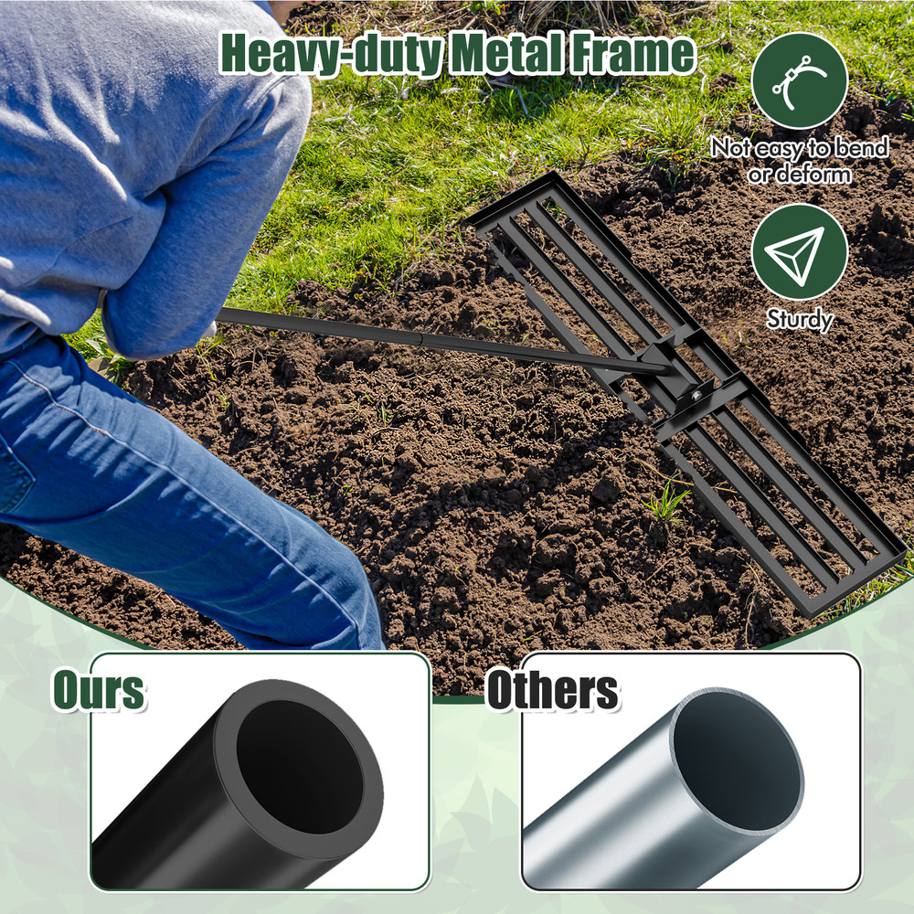 Lawn Leveling Rake Professional Heavy Duty Soil Leveling Tool For Lawn Care Topsoil And Turf Mainte 4