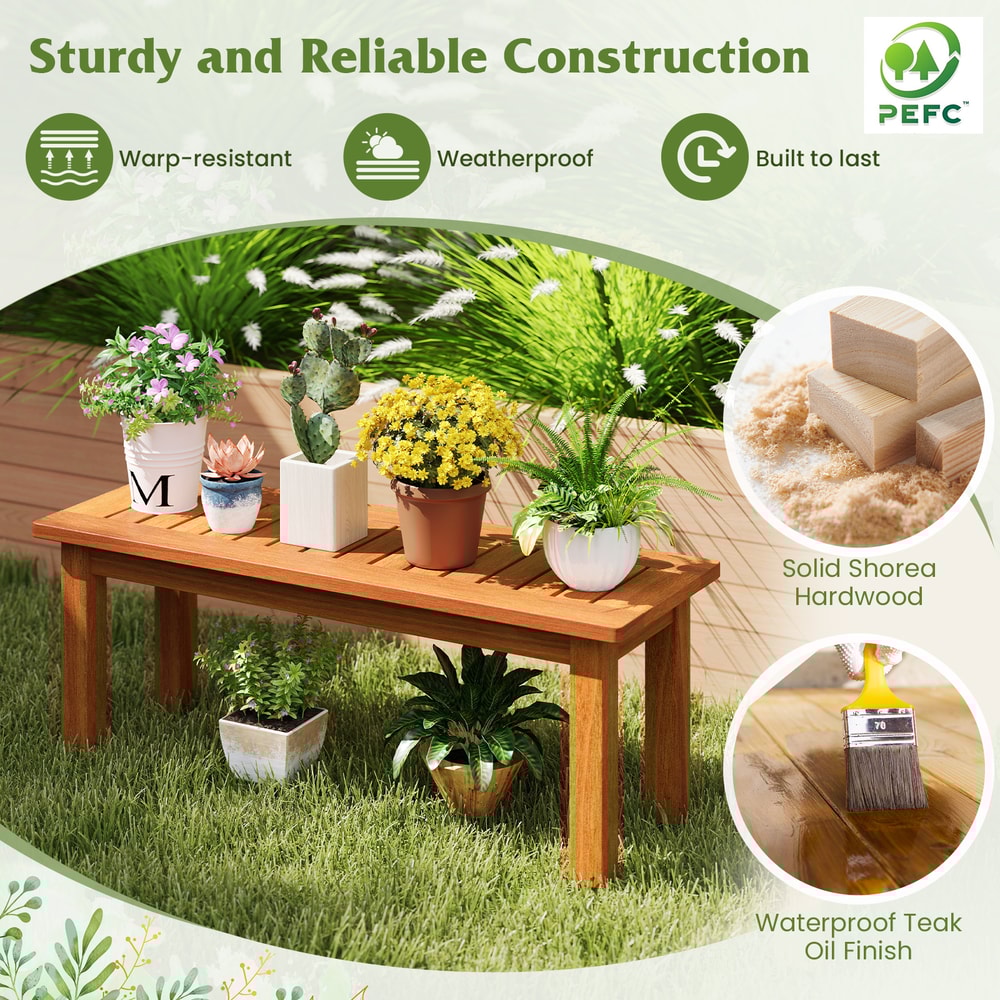 Solid Wood Indoor Outdoor Plant Stand Wooden Flower Pot Holder Display Shelf For Patio Garden Livin 4