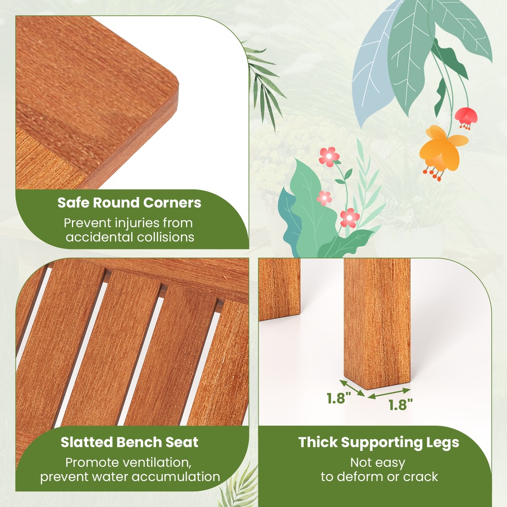 Solid Wood Indoor Outdoor Plant Stand Wooden Flower Pot Holder Display Shelf For Patio Garden Livin 3