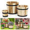 Rustic Outdoor Wooden Planter Box Set Acacia Wood Garden Pots With Drainage Holes For Balcony Patio 0