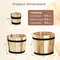 Rustic Outdoor Wooden Planter Box Set Acacia Wood Garden Pots With Drainage Holes For Balcony Patio 7