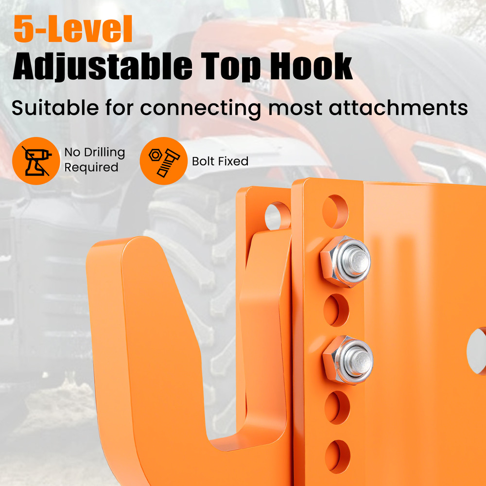 Heavy-Duty 3-Point Quick Hitch with 5-Level Adjustable Bolt for Farming & Towing