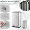10.5 Gal and 1.6 Gal Step Trash Can Combo Set, Stainless Steel, Detachable Inner Buckets, Soft-Close Pedal Design