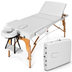3 fold portable adjustable massage table with carry case – lightweight & ergonomic for professionals