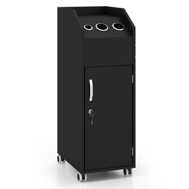 Salon Trolley Cart 360° Rolling Tool Cart – Mobile Storage Station with 4 Lockable Wheels for Salon & Barber