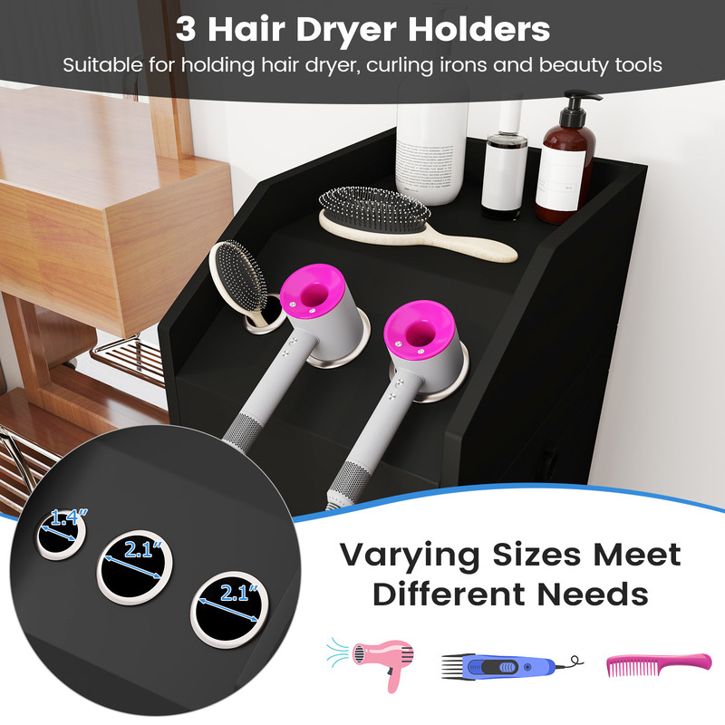 Salon Trolley Cart 360° Rolling Tool Cart – Mobile Storage Station with 4 Lockable Wheels for Salon & Barber