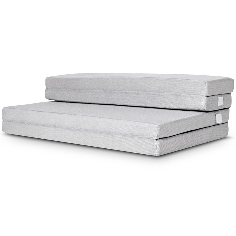 4 Inch Folding Sofa Bed Foam Mattress with Handles, Convertible Floor Couch Guest Bed for Small Spaces, Dorms, or Kids