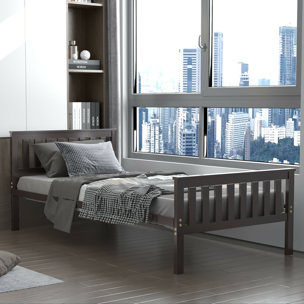 Queen Size Wood Platform Bed with Headboard, Sturdy & Stylish