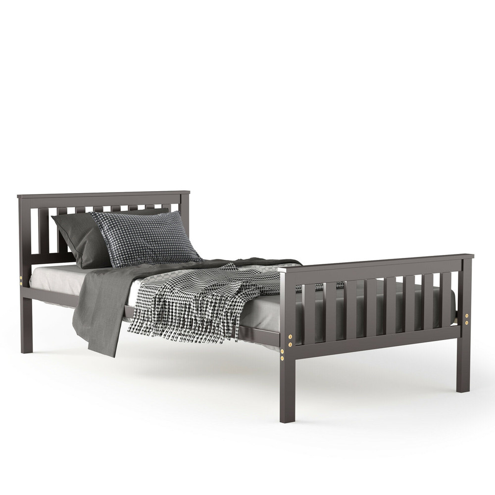 Queen Size Wood Platform Bed with Headboard, Sturdy & Stylish
