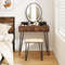 Elegant Vanity Desk with Lighted Mirror, Bedroom Dressing Table with 3-Color Lighting