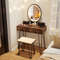 Elegant Vanity Desk with Lighted Mirror, Bedroom Dressing Table with 3-Color Lighting