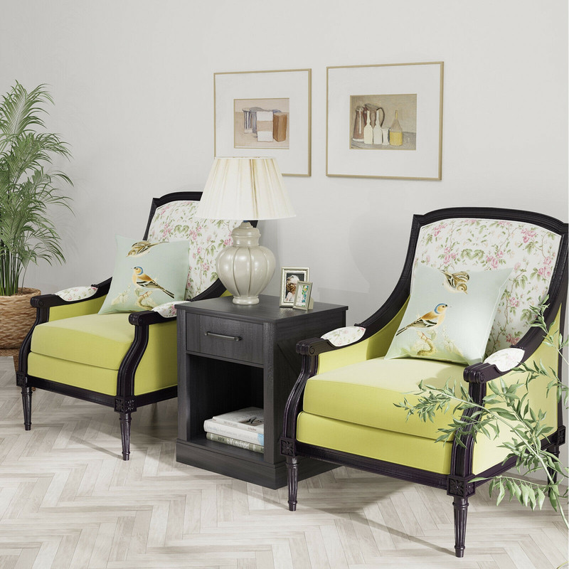 Compact Nightstand with Drawer and Open Compartment, Rustic Bedside Table with Storage Shelf for Bedroom, Living Room