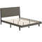 Modern Queen Size Upholstered Platform Bed Frame with Tufted Headboard, Solid Wood Slats, No Box Spring Required