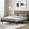 Modern Queen Size Upholstered Platform Bed Frame with Tufted Headboard, Solid Wood Slats, No Box Spring Required