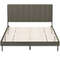 Modern Queen Size Upholstered Platform Bed Frame with Tufted Headboard, Solid Wood Slats, No Box Spring Required