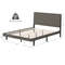 Modern Queen Size Upholstered Platform Bed Frame with Tufted Headboard, Solid Wood Slats, No Box Spring Required