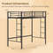 Twin Loft Bed Frame with 2 Ladders & Full-Length Guardrail, Heavy-Duty Metal Bunk for Kids Teens Dorms Small Rooms Space