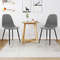 Dining Chairs Set of 4 with Black Metal Legs-Gray