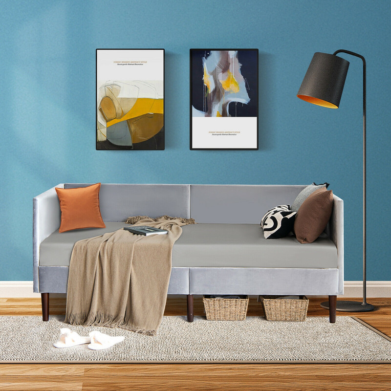 Twin Size Daybed Frame with Sturdy Wooden Slat Support, Compact & Comfortable