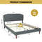 Full Upholstered Bed Frame With Adjustable Diamond Button Headboard Luxe Faux Crystal Design 4