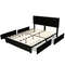 PU Leather Upholstered Platform Bed with 4 Drawers Full/Queen Size, Adjustable Headboard