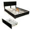 PU Leather Upholstered Platform Bed with 4 Drawers Full/Queen Size, Adjustable Headboard