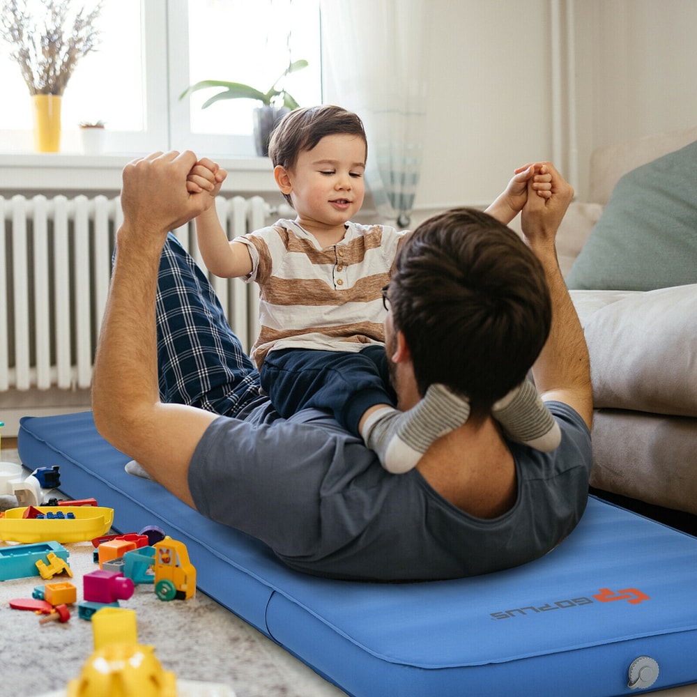 Self Inflating Folding Camping Sleeping Mattress with Carry Bag Blue, Comfort & Portable for Outdoor Adventures