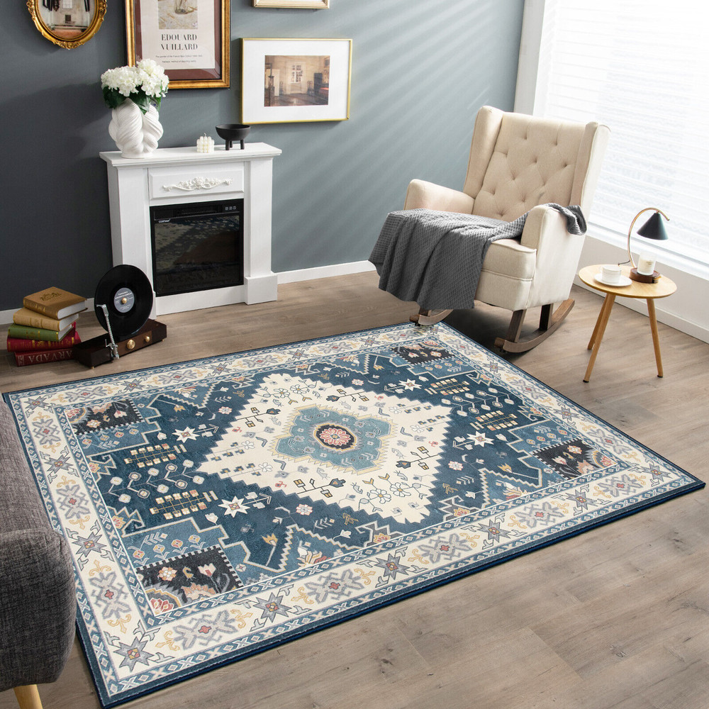 Faux Wool Area Rug, Plush 0 4 Thick Indoor Rug with Waterproof Backing for Living Room & Bedroom