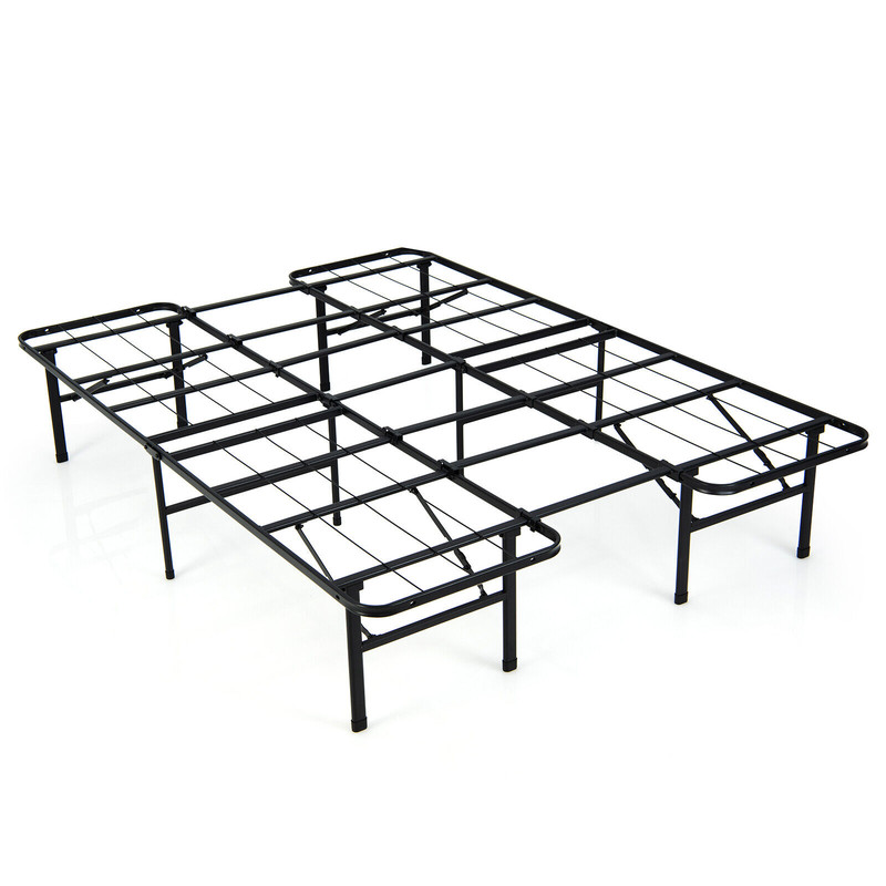 Full/King Size Folding Steel Platform Bed Frame for Kids, Teens & Adults Heavy Duty & Space-Saving