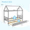 Kids Platform Bed Frame with Roof for Bedroom Twin Size with Trundle
