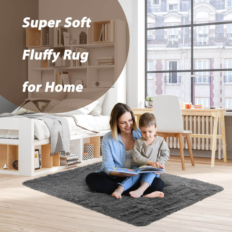 4x6 Feet Modern Soft Shag Rug With NonSlip Grip Dots Plush Stylish 6