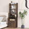 6 Tier Bookshelf Nightstand with Charging Station & Cabinet